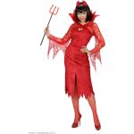 Reduzierte Rote Unifarbene Widmann Stehkragen Teufel-Kostüme aus Polyester für Damen Größe S 