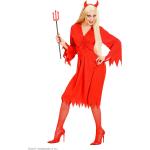 Reduzierte Rote Unifarbene Widmann V-Ausschnitt Teufel-Kostüme aus Polyester für Damen Größe S 