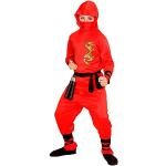 Rote Widmann Ninja-Kostüme für Kinder Größe 128 
