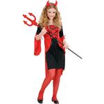 Kinder Teufel Kostüm mit Kapuzenmaske rot Gr 128 140,158 Karneval Halloween