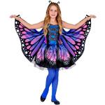 Widmann S.r.l. Kostüm »Schmetterling Kostüm für Mädchen - Blau Rosa, Feen Kinderkostüm mit Flügeln«, blau|bunt|rosa