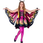 Widmann S.r.l. Kostüm »Schmetterling Kostüm für Mädchen - Pink Gelb, Feen Kinderkostüm mit Flügeln«, bunt|gelb