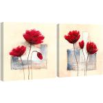 Rote Moderne Wieco Art Leinwandbilder aus Holz 24x24 