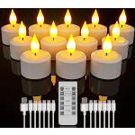 Weiße 100 cm LED Kerzen mit beweglicher Flamme wiederaufladbar 12-teilig 