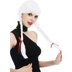 Weiße Geflochtene Cosplay-Perücken & Manga-Perücken aus Polyester für Damen 
