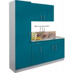 Blaue WIHO Küchen Küchenmöbel aus Buche Breite 100-150cm, Höhe 50-100cm, Tiefe 0-50cm 