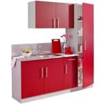 Burgundfarbene WIHO Küchen Küchenmöbel aus Buche Breite 100-150cm, Höhe 50-100cm, Tiefe 0-50cm 