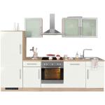 Weiße WIHO Küchen Küchenmöbel matt aus Eiche Breite 250-300cm, Höhe 0-50cm, Tiefe 50-100cm 