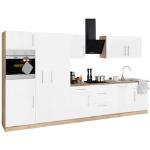 Weiße WIHO Küchen Küchenmöbel matt aus Eiche Breite 350-400cm, Höhe 350-400cm, Tiefe 50-100cm 