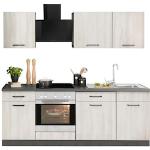 Reduzierte Anthrazitfarbene WIHO Küchen Küchenmöbel aus Edelstahl Breite 200-250cm, Höhe 200-250cm, Tiefe 50-100cm 