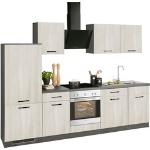 Anthrazitfarbene WIHO Küchen Küchenmöbel aus Edelstahl Breite 250-300cm, Höhe 250-300cm, Tiefe 50-100cm 