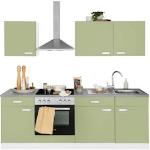 Reduzierte Grüne WIHO Küchen Küchen & Küchenzeilen aus MDF Breite 200-250cm, Höhe 200-250cm, Tiefe 50-100cm 
