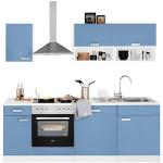 Himmelblaue WIHO Küchen Küchenmöbel Breite 200-250cm, Höhe 200-250cm, Tiefe 50-100cm 