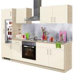 wiho Küchen Küchenzeile »Kiel«, mit E-Geräten, Breite 270 cm, gelb, Vanille