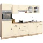 wiho Küchen Küchenzeile »Linz«, mit E-Geräten, Breite 280 cm, gelb, vanillefarben