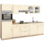 wiho Küchen Küchenzeile »Linz«, ohne E-Geräte, Breite 280 cm, gelb, vanillefarben