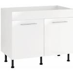 Weiße WIHO Küchen Spülenschränke & Spülschränke aus MDF Breite 100-150cm, Höhe 50-100cm, Tiefe 50-100cm 