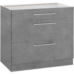 wiho Küchen Unterschrank »Flexi2« Breite 90 cm, grau, betonfarben/betonfarben