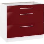 Rote WIHO Küchen Küchenunterschränke mit Schubladen mit Schublade Breite 50-100cm, Höhe 50-100cm, Tiefe 50-100cm 