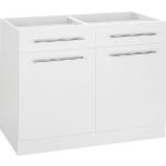 Reduzierte Weiße WIHO Küchen Küchenunterschränke mit Schubladen matt mit Schublade Breite 100-150cm, Höhe 50-100cm, Tiefe 50-100cm 