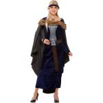 Dunkelblaue Buttinette Maxi Wikinger-Kostüme aus Kunstfell für Damen Größe M 