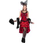 Rote Midi Saloon Girl Kostüme aus Spitze für Damen Größe L 