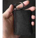 Schwarze Herrenschlüsseletuis & Herrenschlüsseltaschen mit Reißverschluss aus Veloursleder klein 