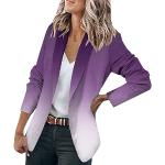 Lila Gesteppte Business Maxi Kurze Lederjacken aus Veloursleder für Damen Größe M für den für den Herbst 