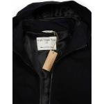 Schwarze Vegane Maxi Nachhaltige Kapuzenmäntel mit Reißverschluss aus Wolle mit Kapuze für Damen Größe XXL 