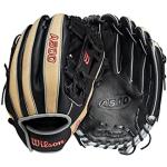 WILSON Unisex, Teenager A500 Baseball 29,2 cm Handschuh, Schwarz/Blond/Rot, 11.5"