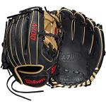 WILSON A700 Baseball-Handschuh, Schwarz/Blond/Rot, 11.5" inch