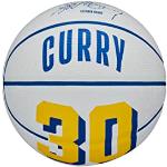 Wilson Basketball, NBA Player Icon Mini, Stephen Curry, Golden State Warriors, Outdoor und Indoor, Größe: 3, Blau/Gelb