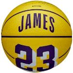 Wilson Basketball, NBA Player Icon Mini, LeBron James, Los Angeles Lakers, Outdoor und Indoor, Größe: 3, Gelb/Lila