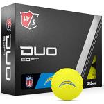 Wilson Staff 2023 Duo Soft NFL Golfbälle - 12 Bälle, gelb, Los Angeles Ladegeräte