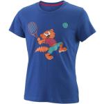 Blaue Katzen Shirts für Kinder mit Katzenmotiv aus Baumwolle 