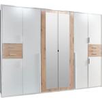 Reduzierte Weiße Wimex Kleiderschränke mit Spiegel aus Eiche mit Schublade Breite 250-300cm, Höhe 200-250cm, Tiefe 50-100cm 