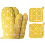 Gelbe Grillhandschuhe aus Baumwolle maschinenwaschbar Breite 0-50cm, Höhe 0-50cm, Tiefe 0-50cm 4-teilig 