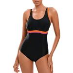 Schwarze Damenschwimmanzüge & Damensportbadeanzüge mit Racerback Größe M 1-teilig 