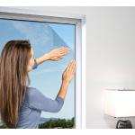 Anthrazitfarbene Windhager Insektenschutzfenster aus Kunststoff 