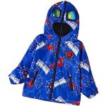 Blaue Casual Wasserdichte Winddichte Atmungsaktive Spiderman Kinderkapuzenjacken mit Reißverschluss für Mädchen für den für den Sommer 