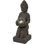 Braune Asiatische 16 cm Boltze Windlichter mit Buddha-Motiv 