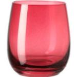 Rote LEONARDO Teelichthalter aus Glas graviert zum Valentinstag 