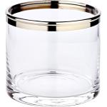 Silberne Moderne 10 cm Edzard Runde Weihnachts-Teelichthalter aus Kristall mundgeblasen 