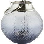 Silberne 25 cm Höffner Runde Windlichter aus Edelstahl 
