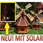 Dunkelrote Windmühlen aus Massivholz Solar 