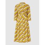 Reduzierte Gelbe 3/4-ärmelige windsor Herbstkleider ohne Verschluss aus Baumwolle für Damen Größe L 
