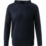 Blaue Unifarbene windsor Kaschmir-Pullover mit Kapuze für Herren Größe XXL für den für den Herbst 