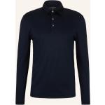 Marineblaue Langärmelige windsor Kentkragen T-Shirts aus Baumwolle für Herren Übergrößen 