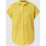 Gelbe Oversize windsor Shirts mit Tasche aus Baumwolle für Damen Größe L 