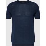 Marineblaue Unifarbene windsor T-Shirts für Herren Größe M 
